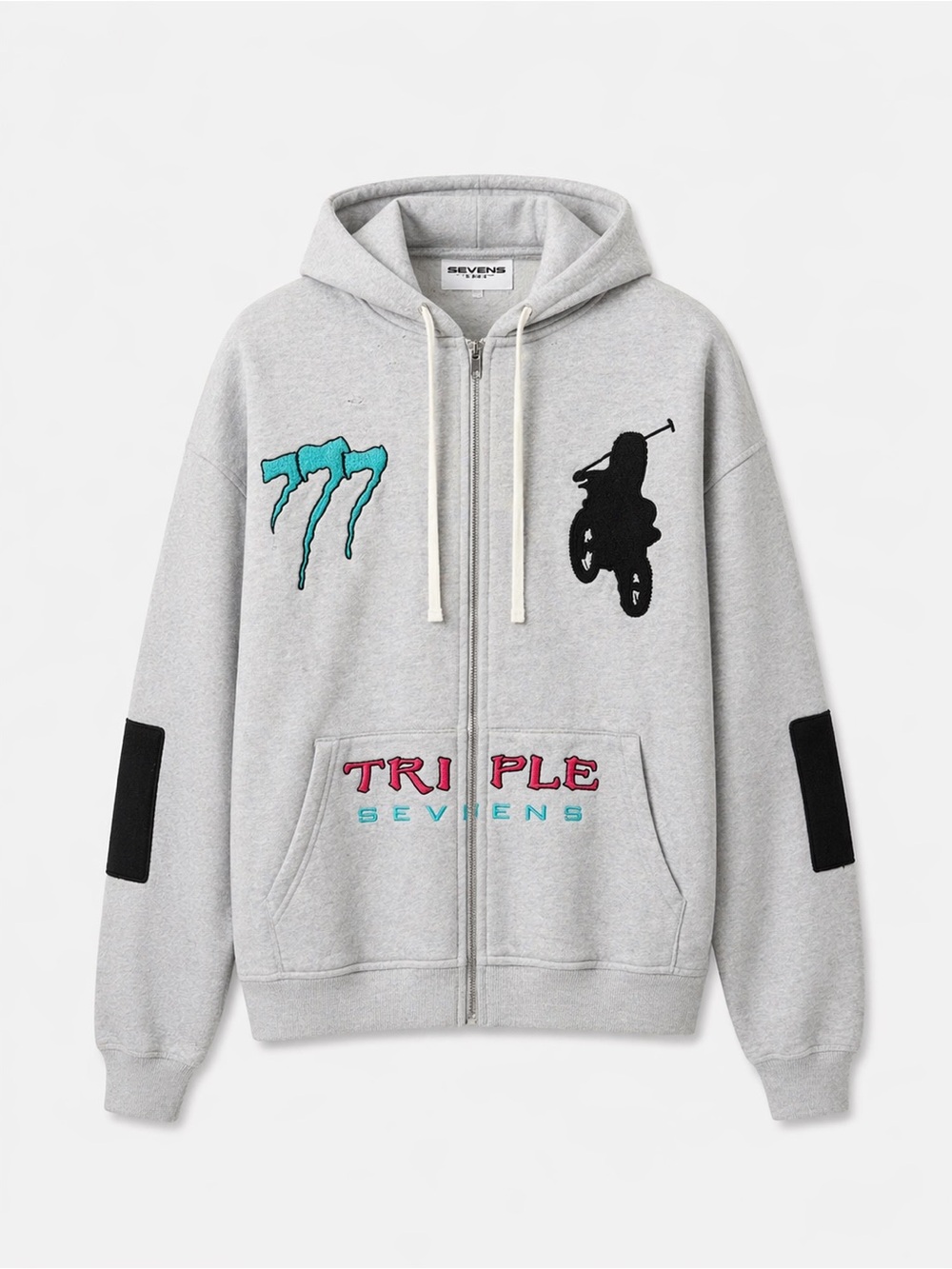 Triple 7 Gray Zip-Up Hoodie with matching Sweatpants